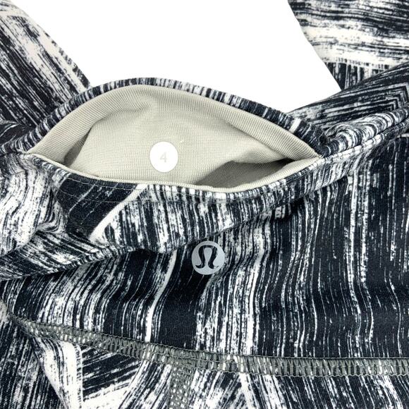 Lululemon Wunder Under Heat Wave Black White Printed Leggings Size 4 - Picture 5 of 7